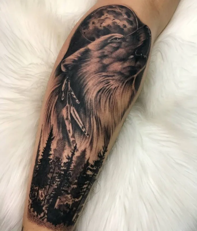 하울링 늑대타투