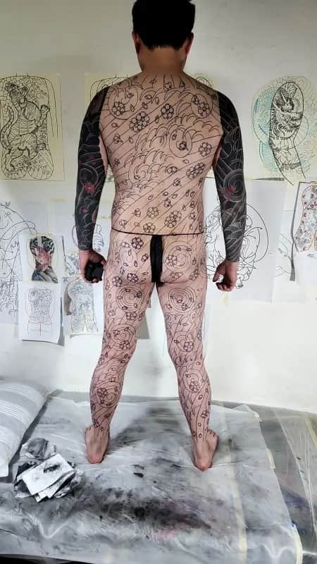 사쿠라후부키 전신, 무네와리, 대구타투, 대구이레즈미, 대구타투잘하는곳, 대구이레즈미잘하는곳, 사쿠라후부키