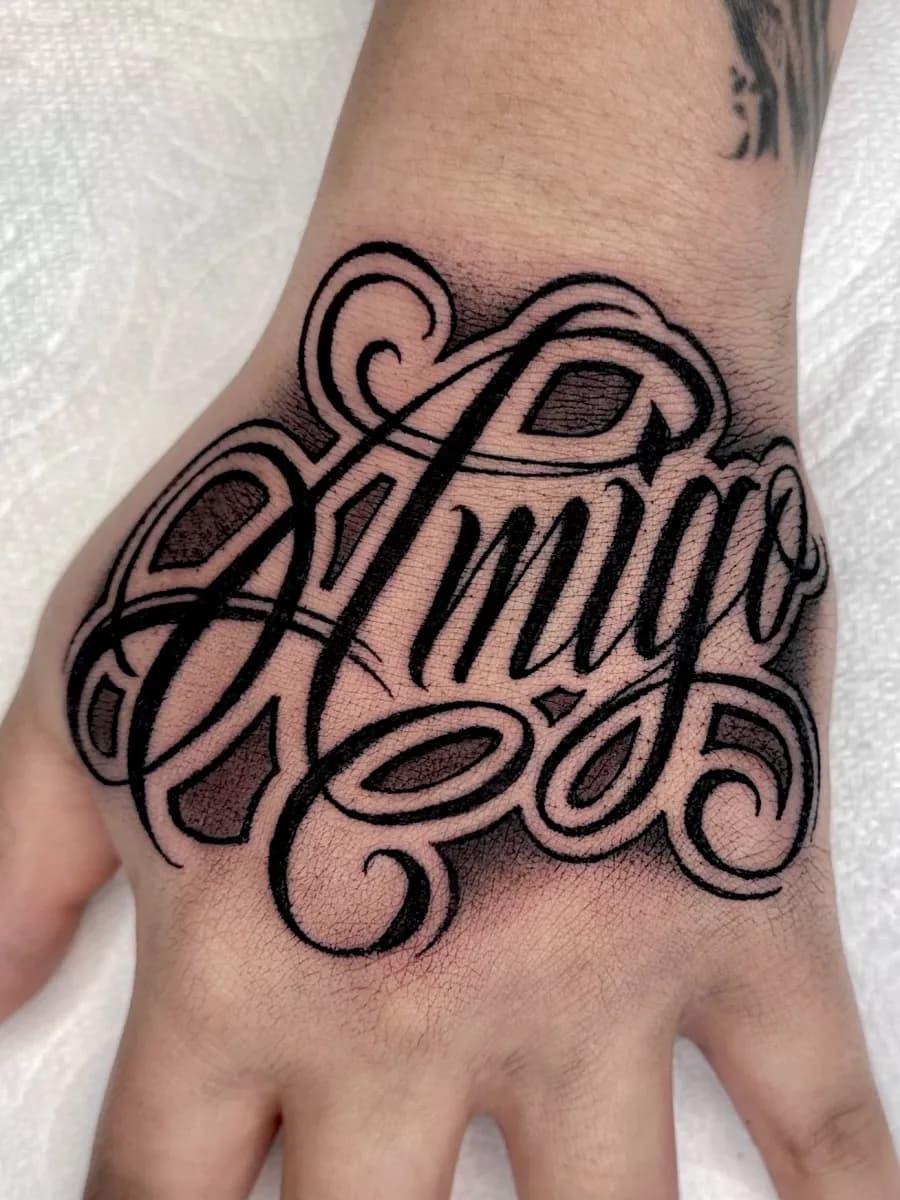 치카노타투 레터링타투 손등타투 - 1