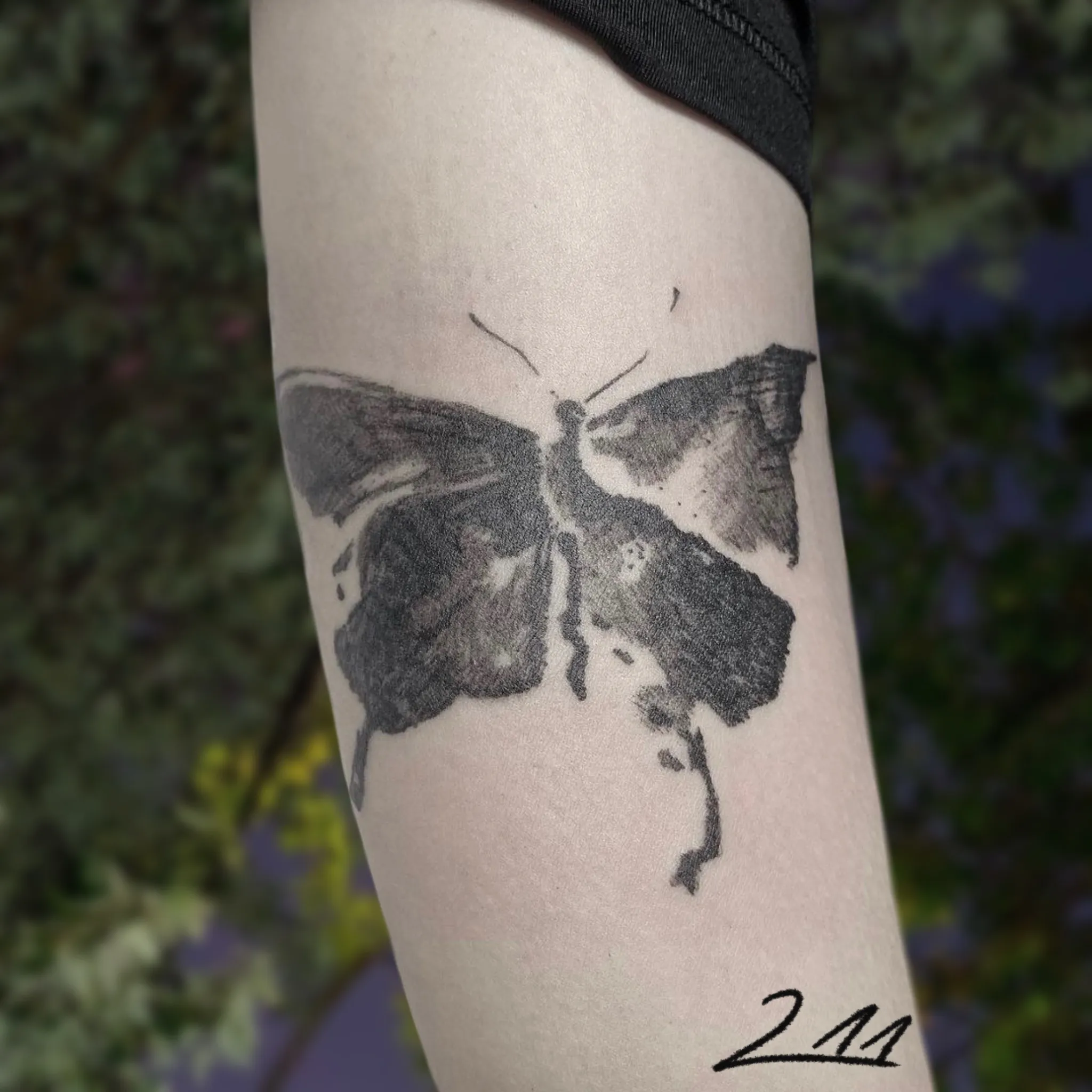 붓 느낌 나비 타투 - 1