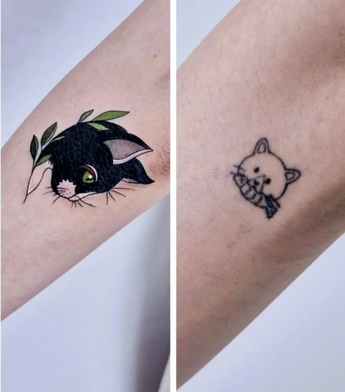 고양이타투 . 커버업타투