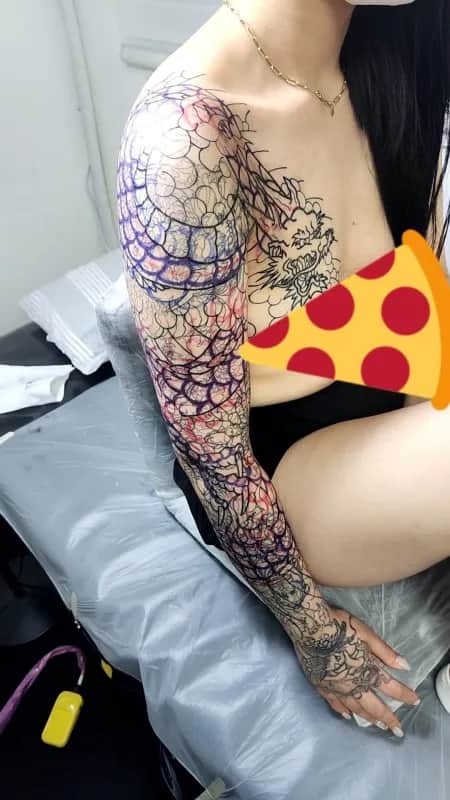 대구여자이레즈미, 대구이레즈미, 대구타투, 대구커버업타투, 가슴긴팔이레즈미