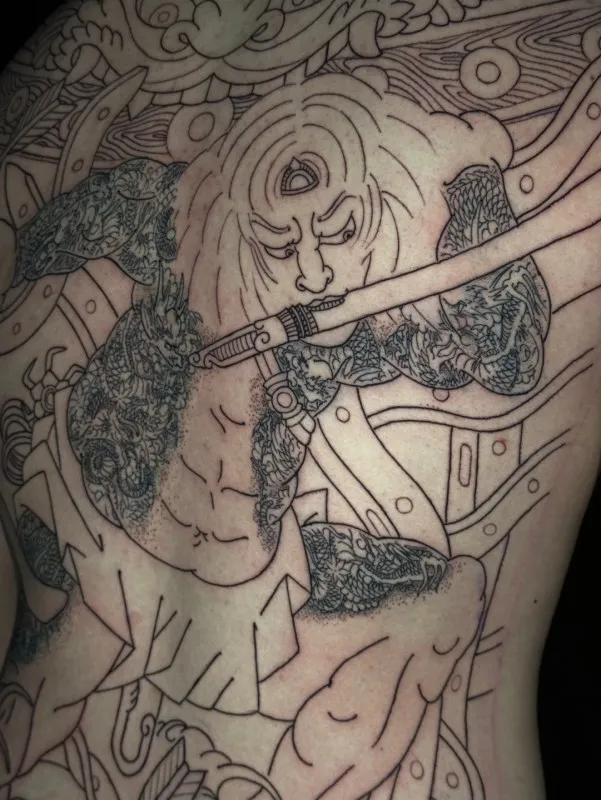 수문장타투 등판타투