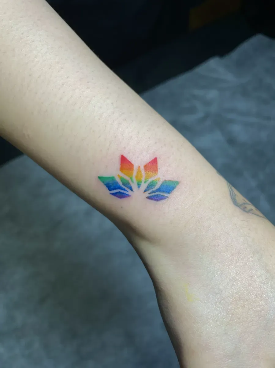 미니 만다라타투 무지개타투