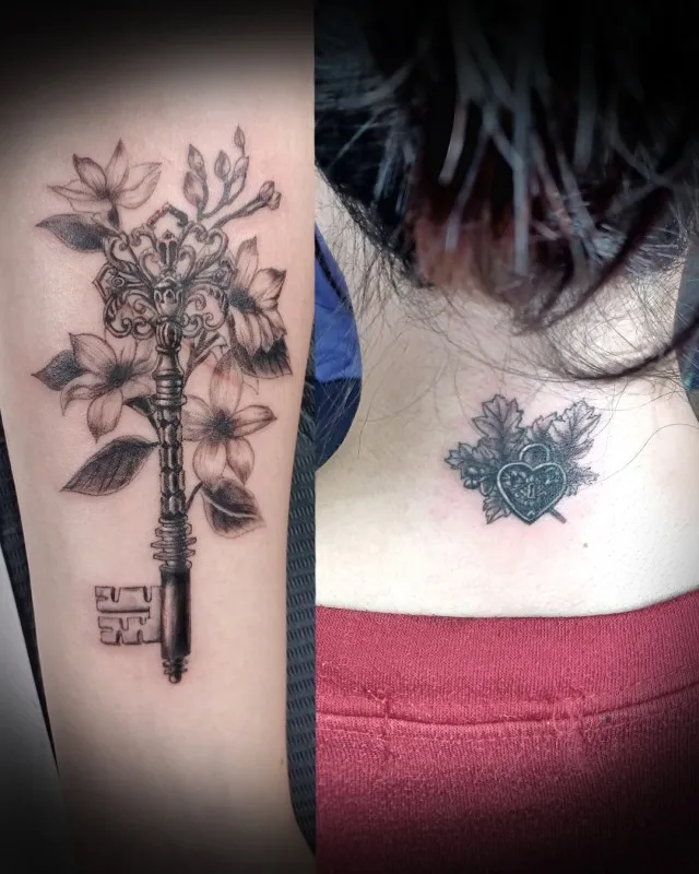 탄생화와 열쇠, 자물쇠 커플타투