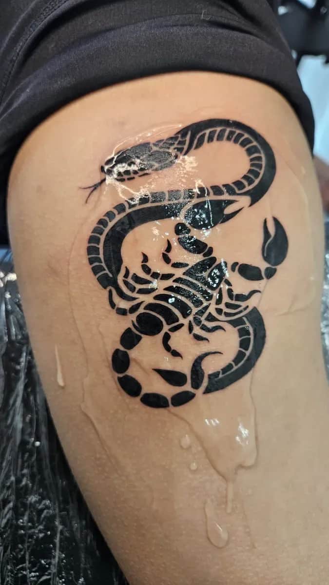 블랙워크 뱀 & 전갈 타투