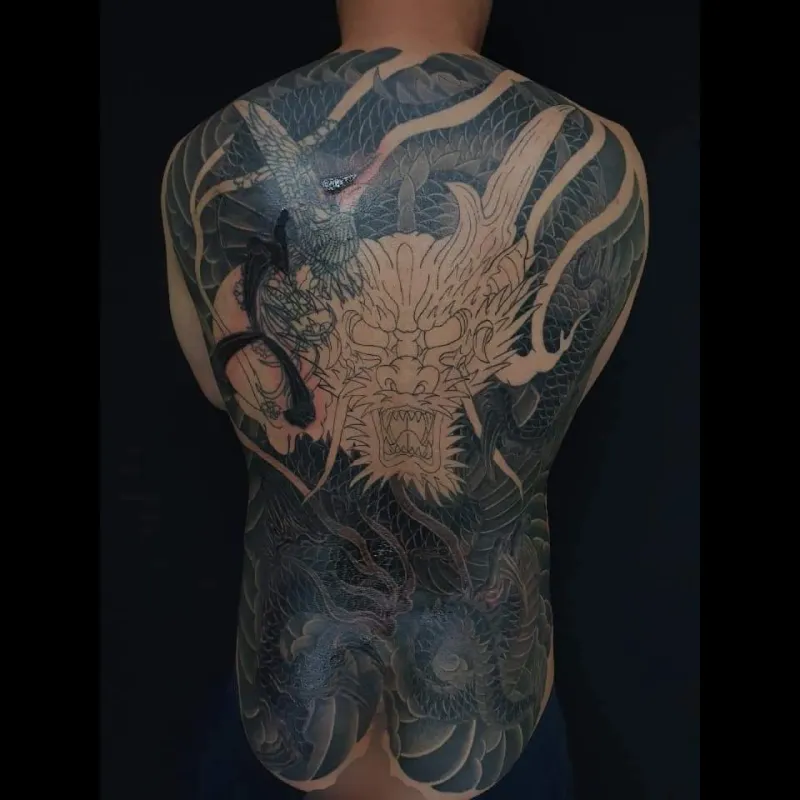 용등판 용문신 커버업작업 목포타투 - 1