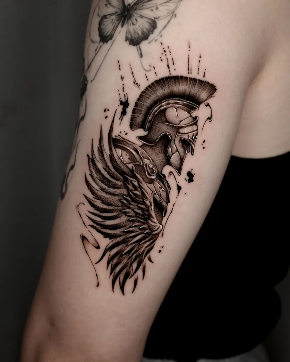 검투사 검사 전사 블랙워크 타투 - 1