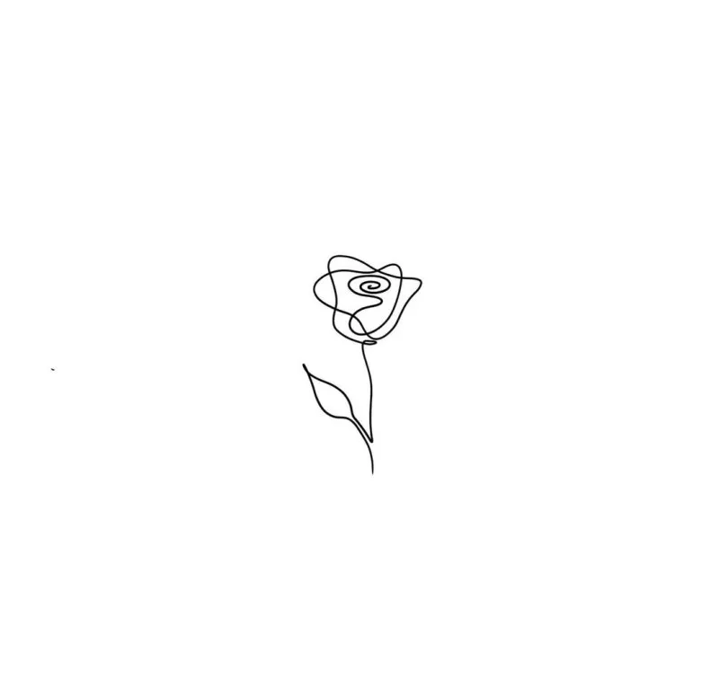 라인타투,꽃타투,장미타투,라인장미타투