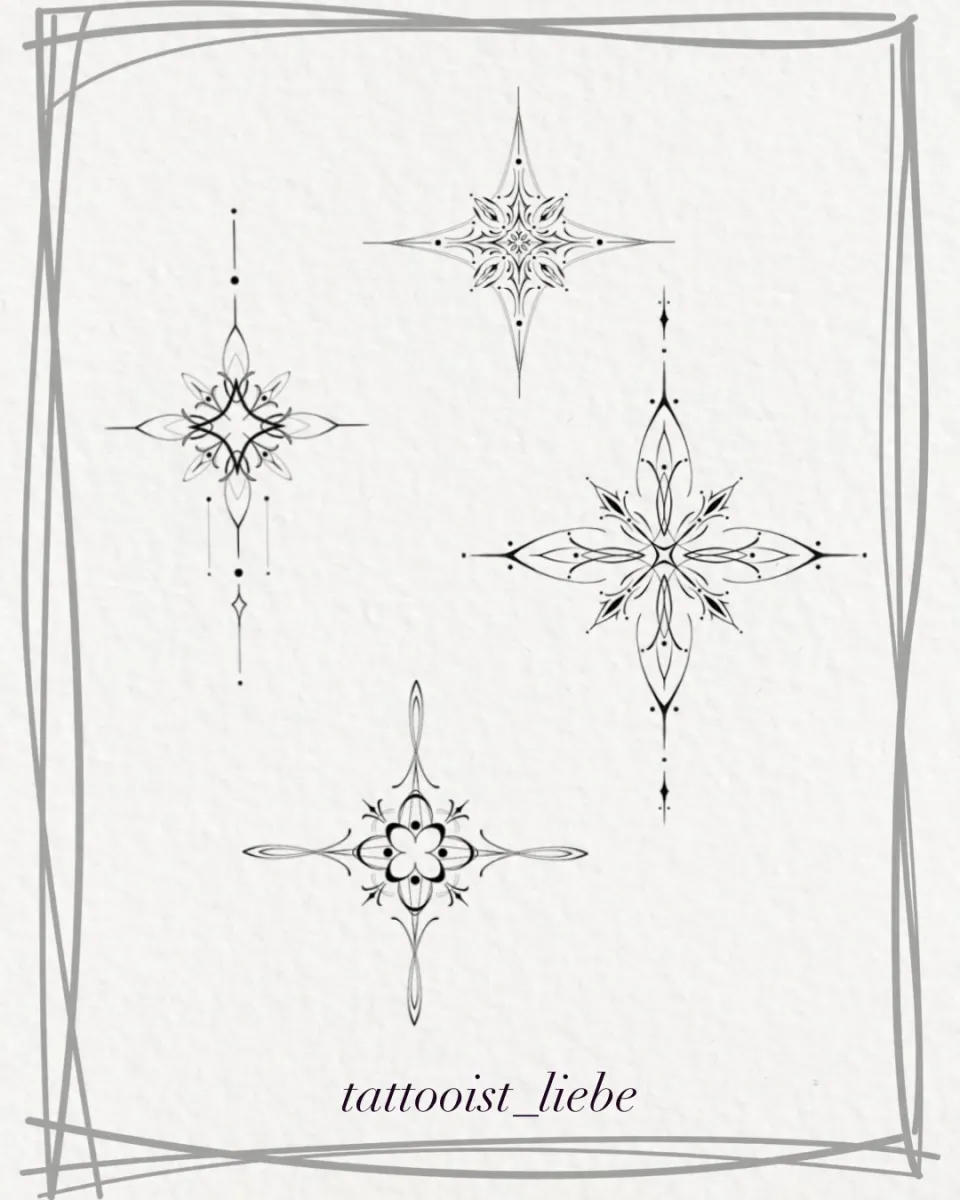 라인 오너먼트 타투 - 1