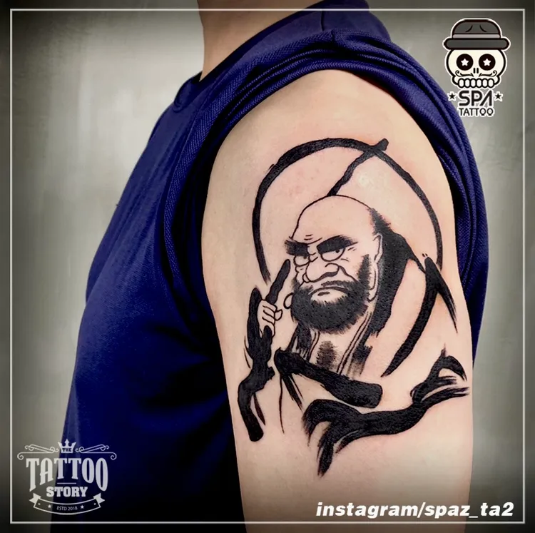 블랙워크 달마대사 타투 - 1