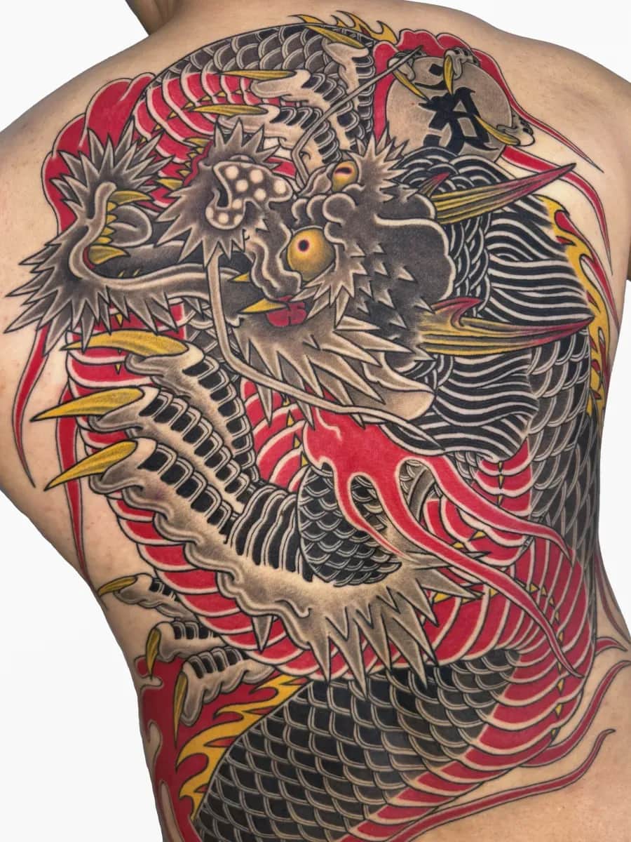 이레즈미 누키보리 용문신 타투발색 등타투 부천타투 시흥타투 제로타투