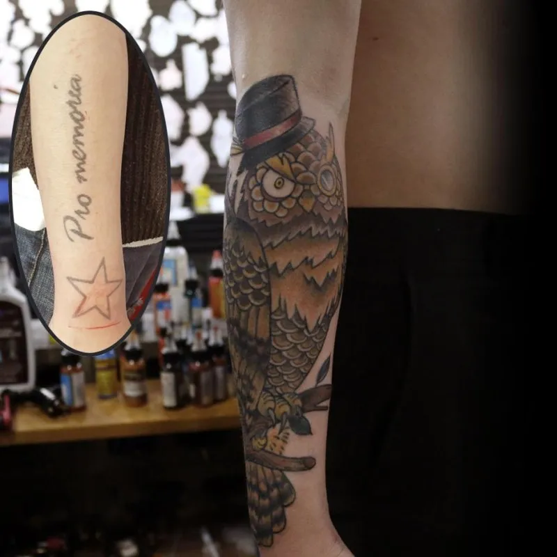 부엉이 커버업타투 - 1