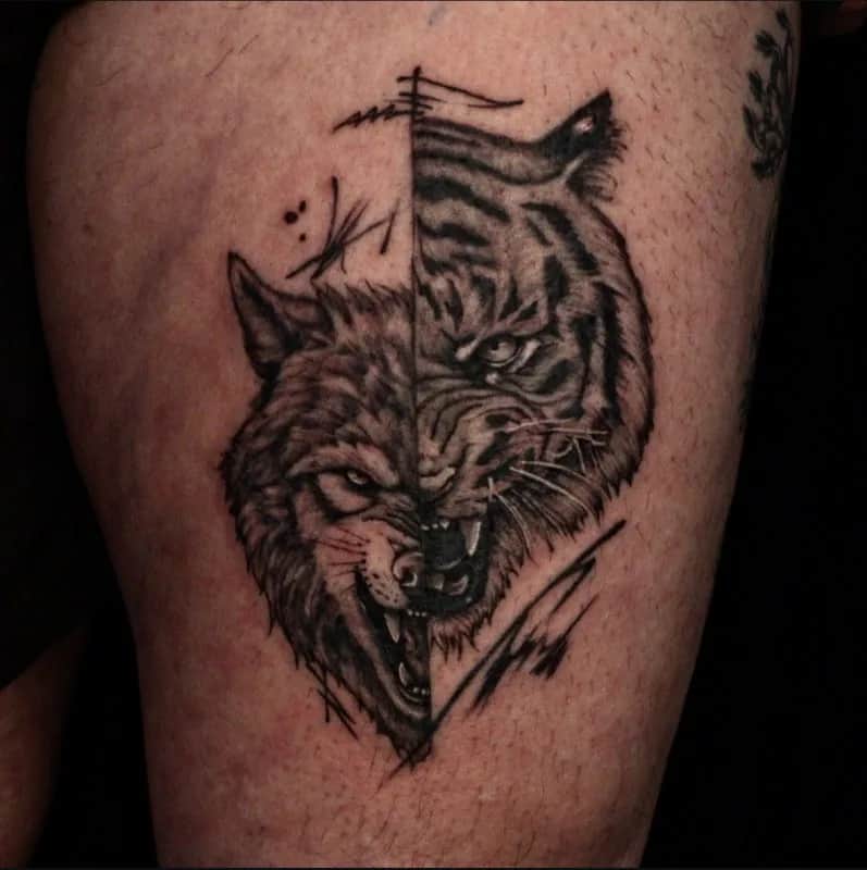 호랑이와 늑대 서면타투