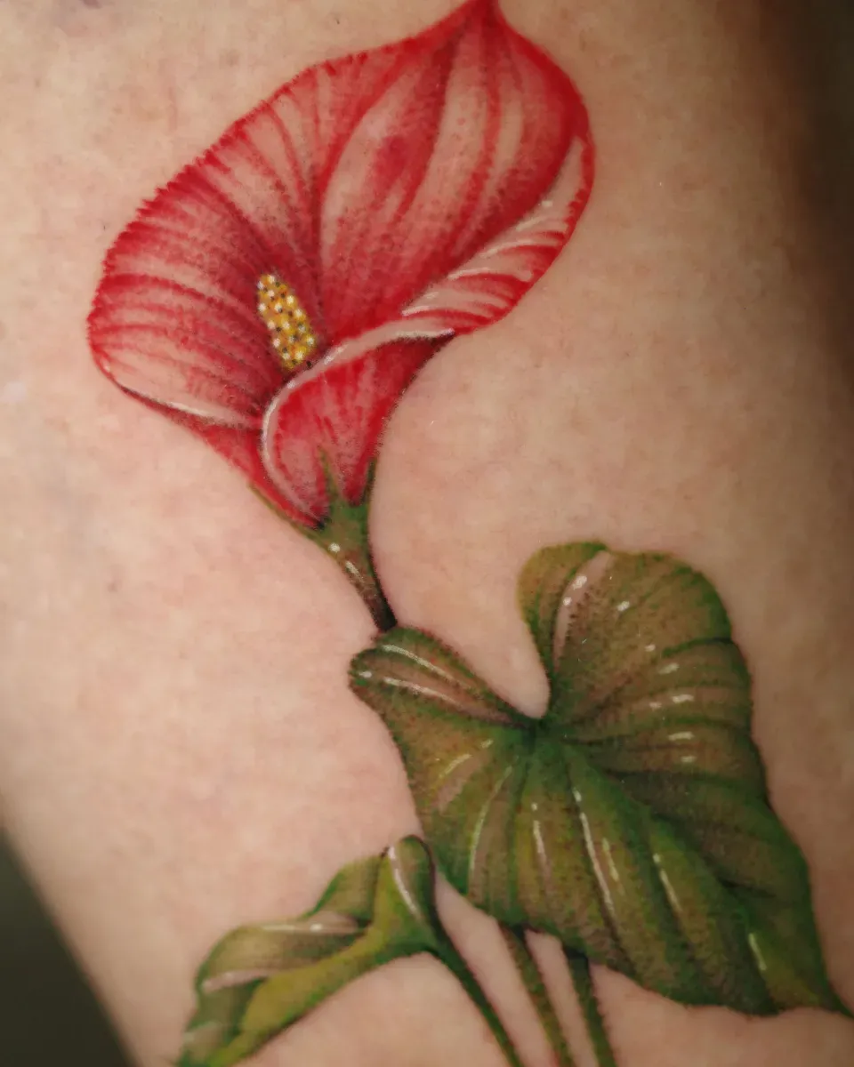 꽃 꽃말 레터링 미니타투