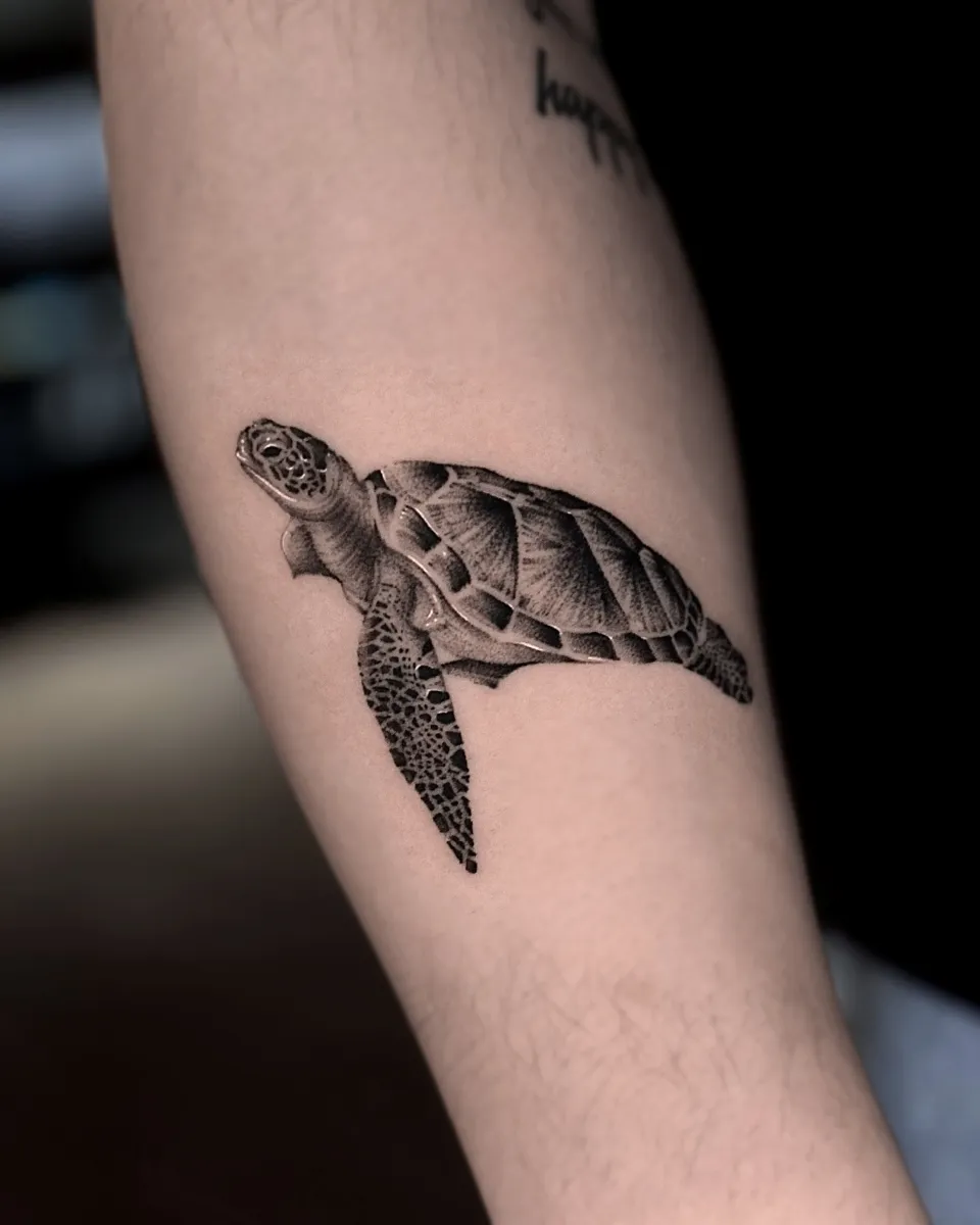 거북이 블랙워크 타투 - 1