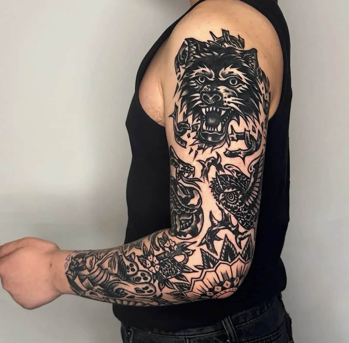 블랙스쿨 긴팔타투 2회완성🔥