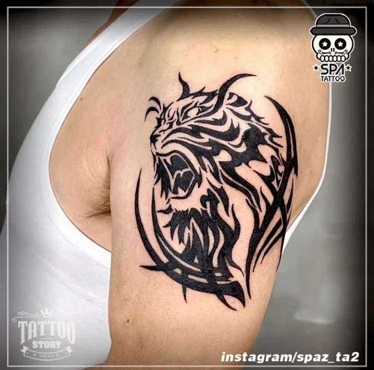 트라이벌 호랑이 문양 타투 - 1