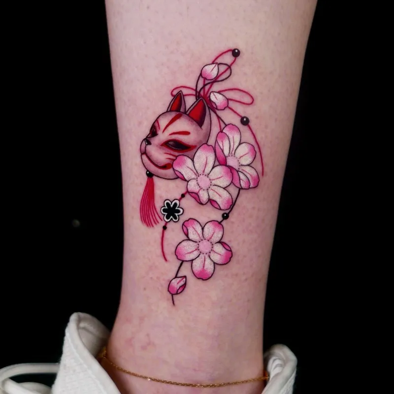 제패니즈스타일 키츠네 원포인트타투