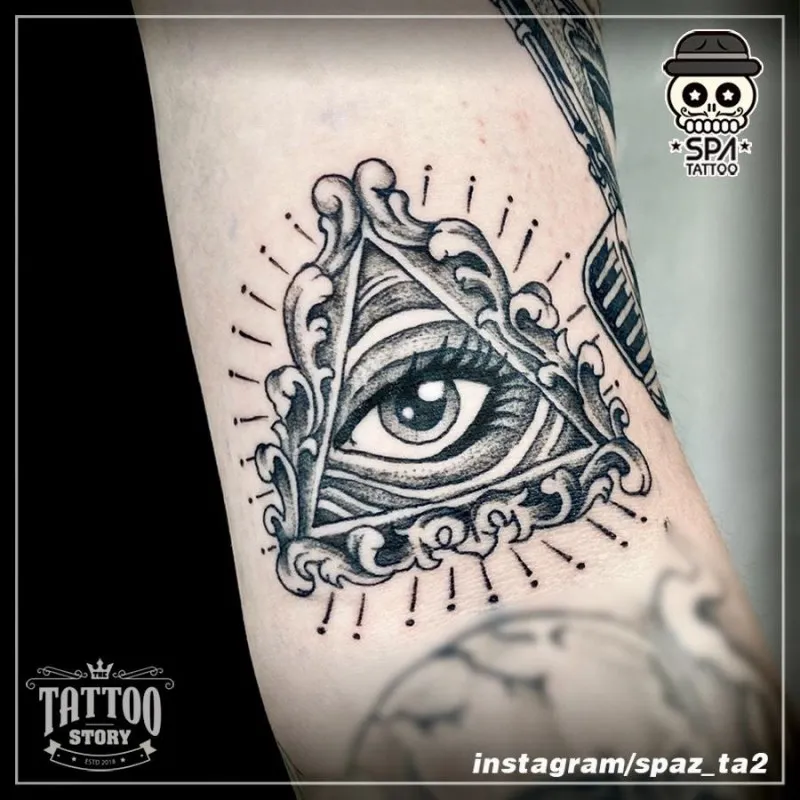 전시안 일루미나티 눈 타투 - 1