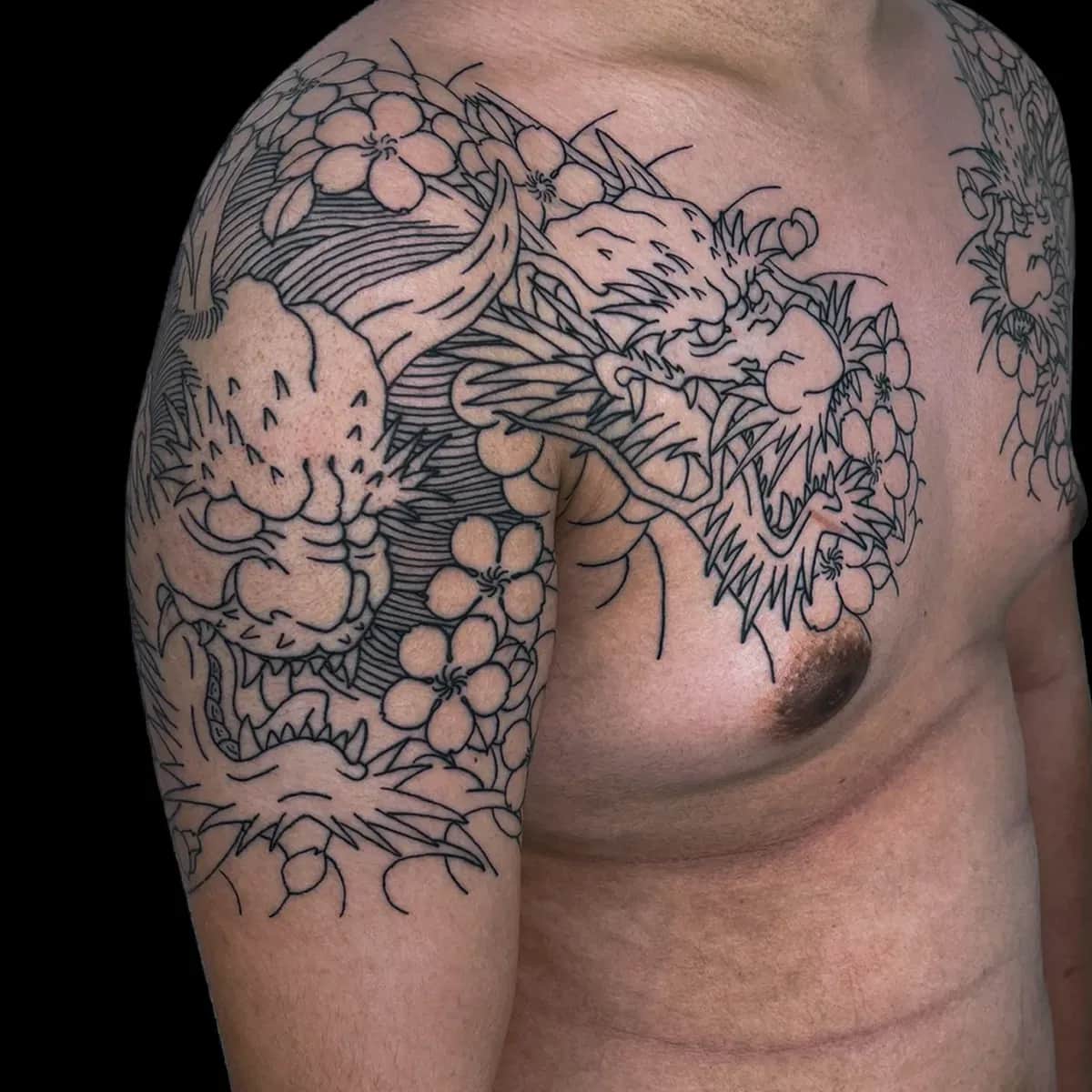 오니랑 용이랑 가슴반팔