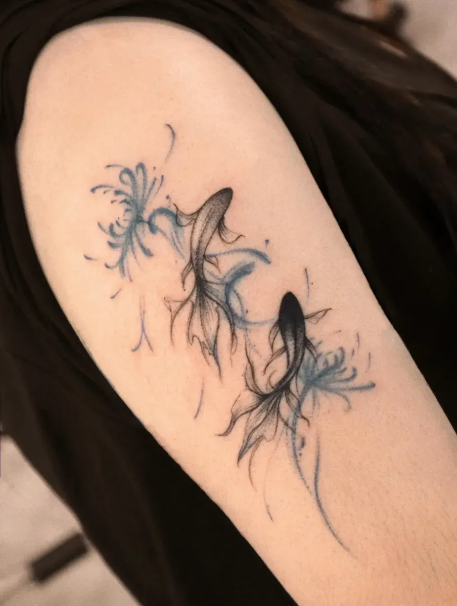 ๋ฐ๋ค์ ํผ์ํ ๋ฌผ๊ณ ๊ธฐ💙 ์์ ๊ธ๋ถ์ด ์์ด, ๋ฐ๋ค, ํ๋, ๊ฝ, ๋๋น, ํดํ๋ฆฌ - 1