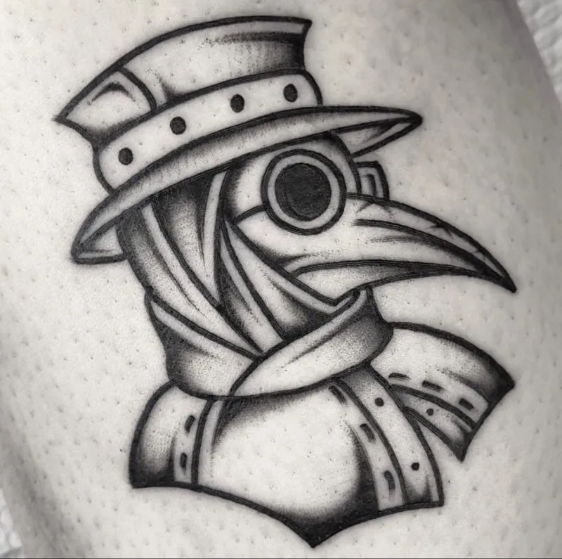 블랙스쿨 올드스쿨 흑사병의사타투