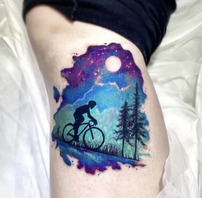 부산타투 서면타투 컬러타투 몽환타투 자전거타투 흉터커버업