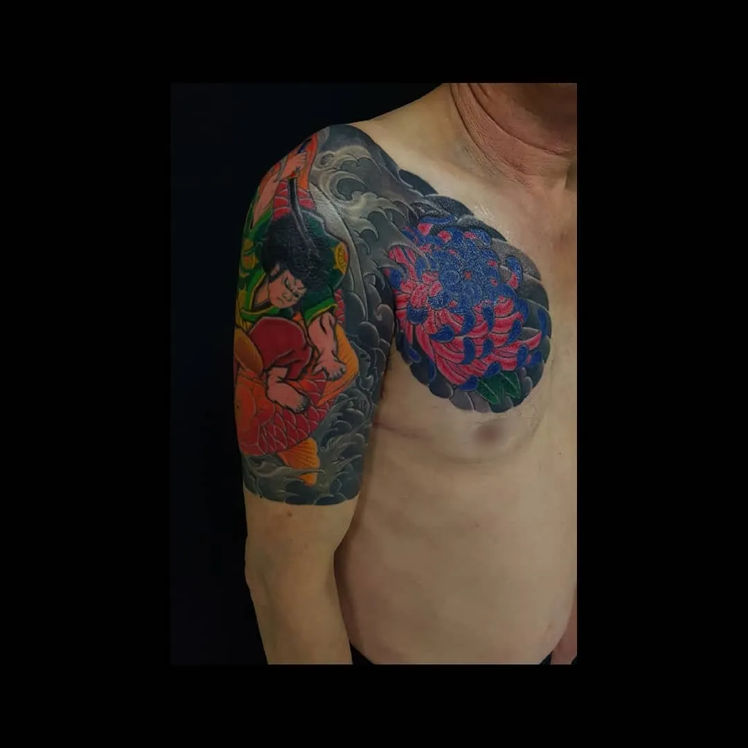 목포타투 TS타투 목포문신 가슴반팔 타투 - 1