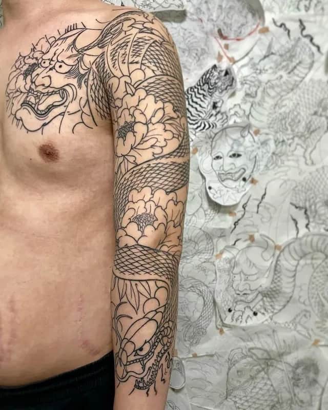 이레즈미) 가슴 칠부 라인 작업