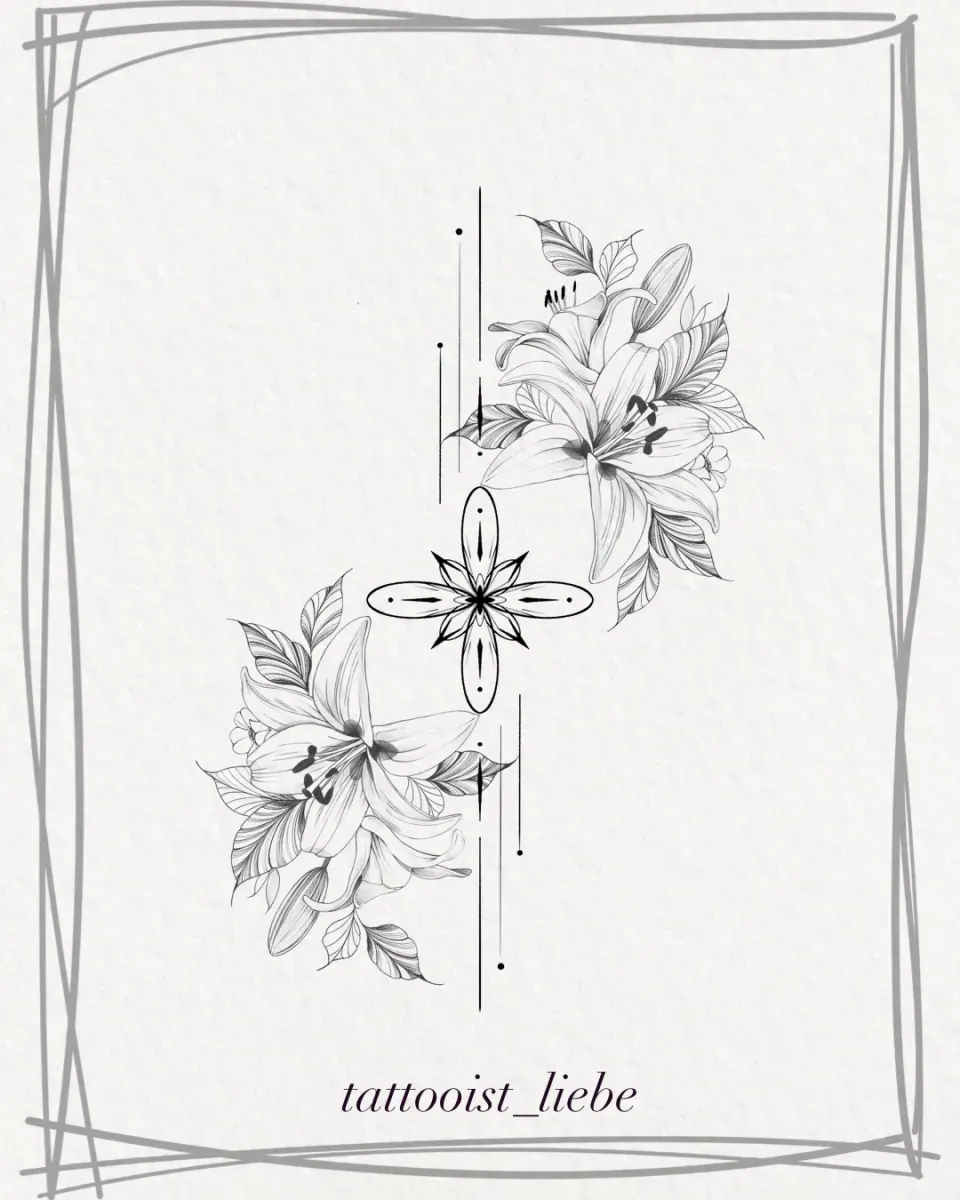 꽃 오너먼트 타투