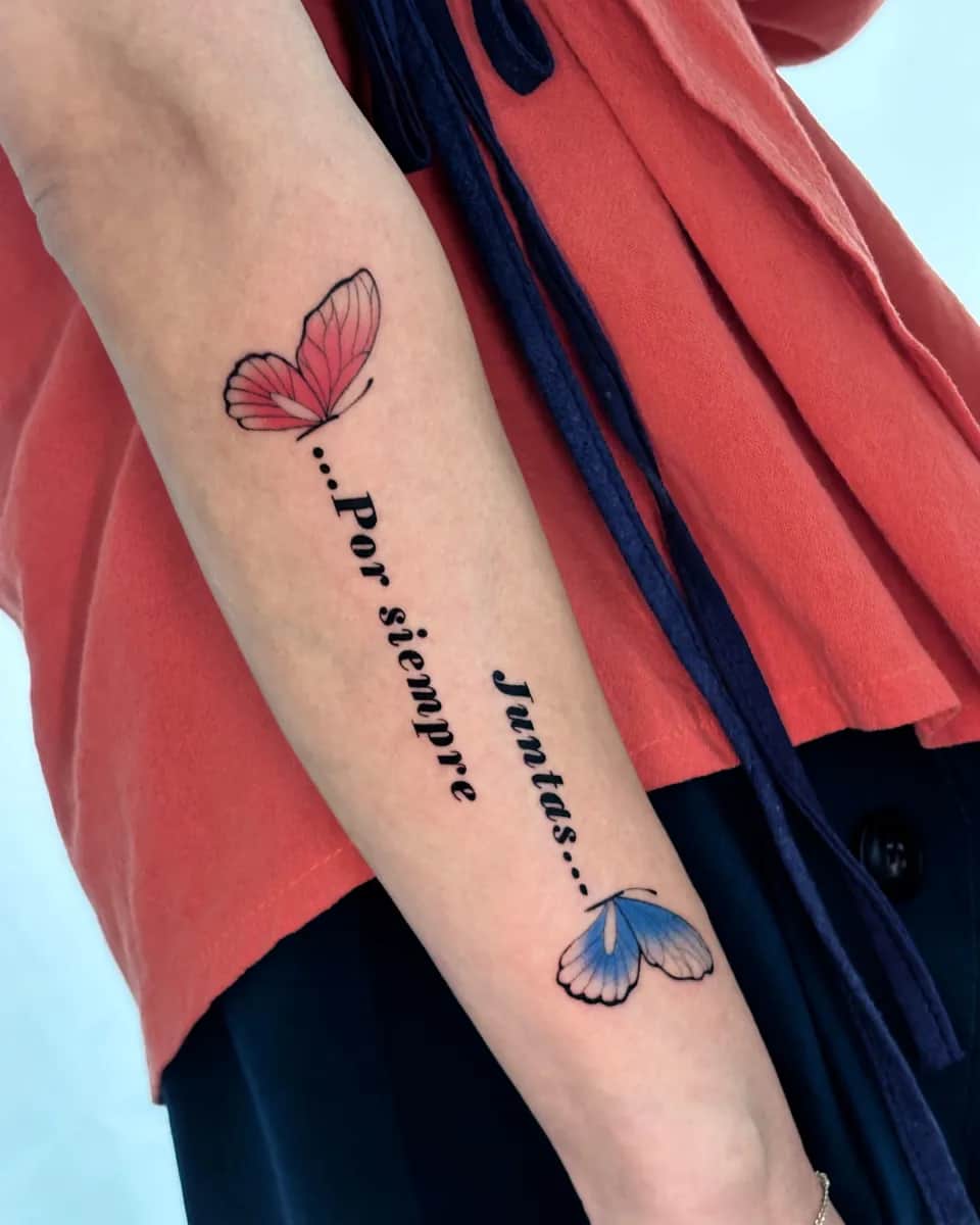 나비 미니타투 레터링