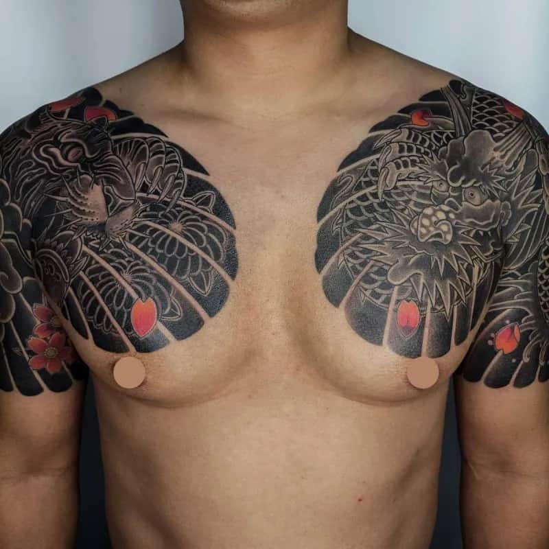 이레즈미 양가슴반팔 용타투 호랑이타투 잉어타투 부천타투 인천타투 시흥타투 제로타투