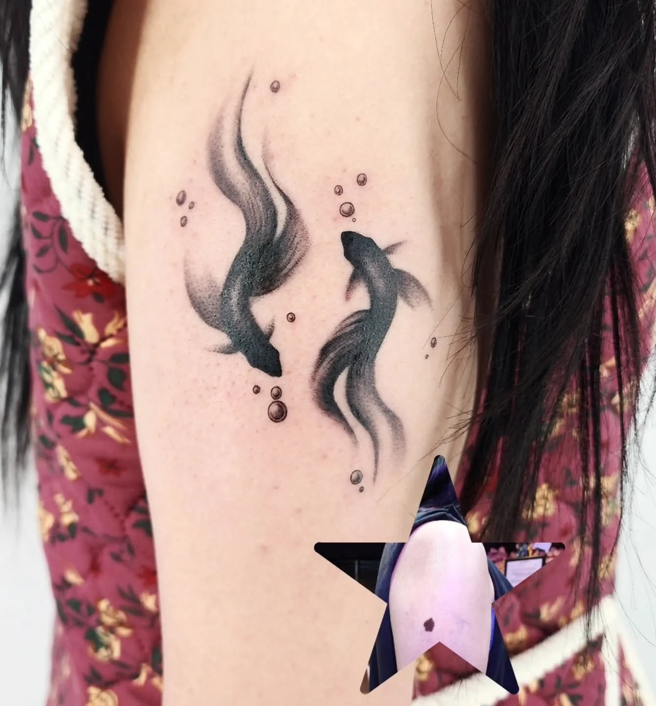 점 커버업 물고기타투