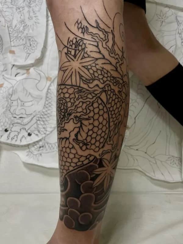 뱀 종아리 라인 작업