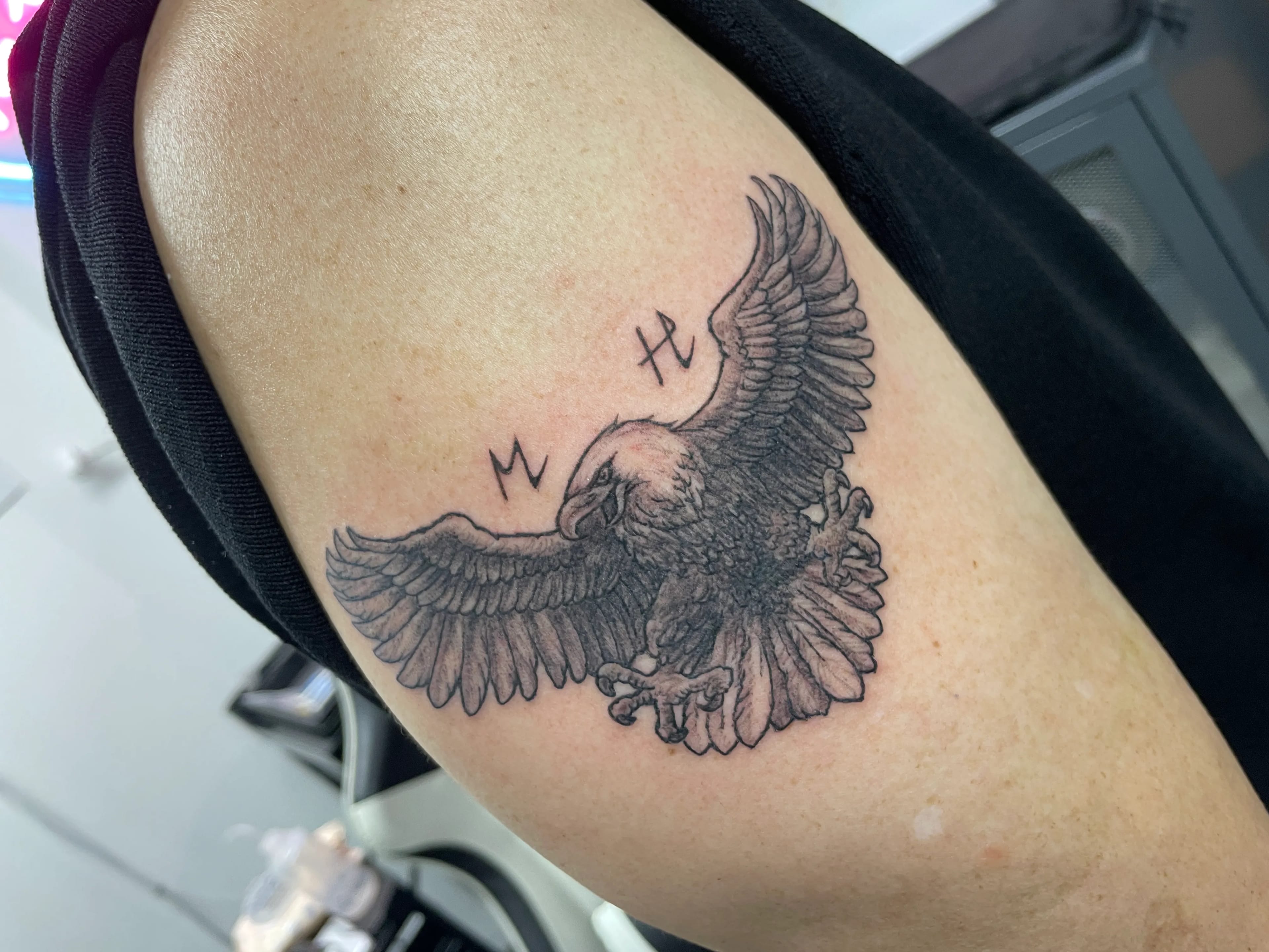 독수리 문신 부담 없는 크기로 절제의 미학을 새긴 후기(ft. 50, 60, 70 중장년 타투 친절한 곳)