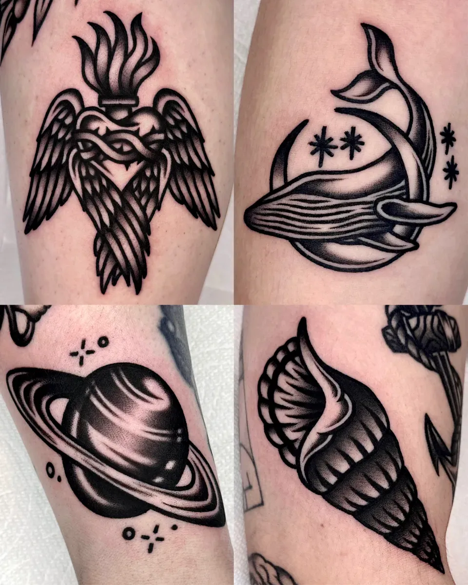 올드스쿨 블랙스쿨 긴팔타투