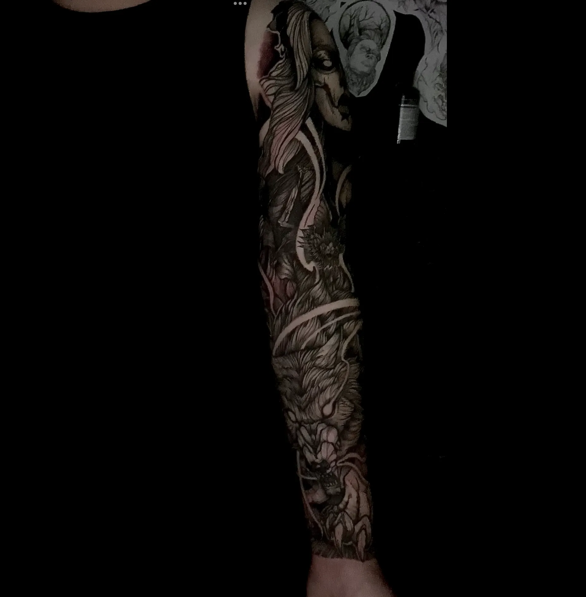 (인천/구월동)블랙워크 긴팔 타투