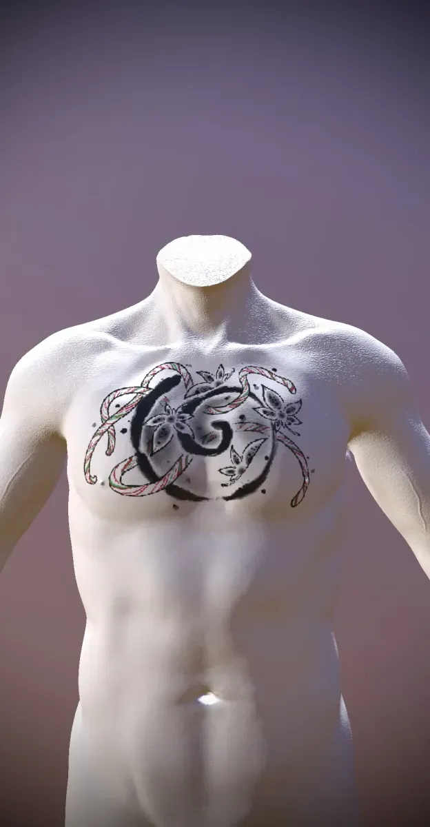 묘당타투 가슴 단풍 - 1