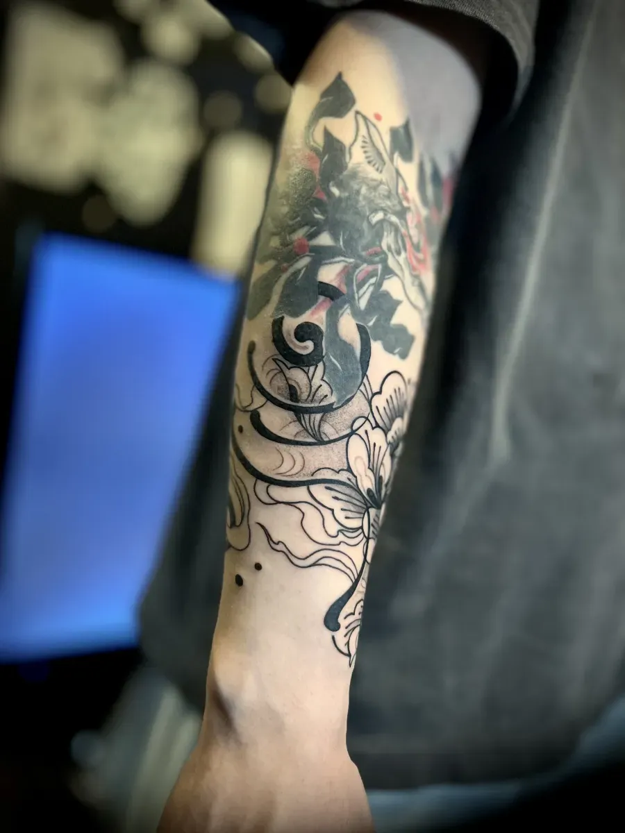 묘당타투 목단 - 1