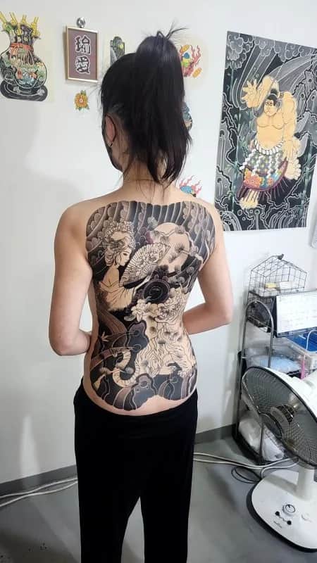 대구등판타투, 여자이레즈미, 대구타투, 대구이레즈미, 미인도, 호랑이타투, 대구여자이레즈미