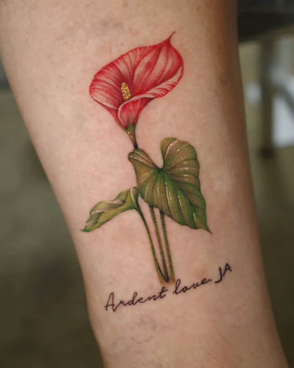 꽃 꽃말 레터링 미니타투