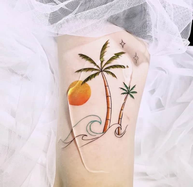 부산타투 서면타투 감성타투 미니타터 야자수타투 팔타투 여름타투