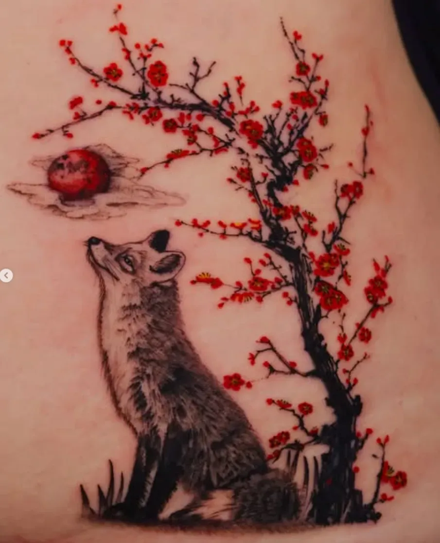 적월 매화나무 아래 외로운 여우