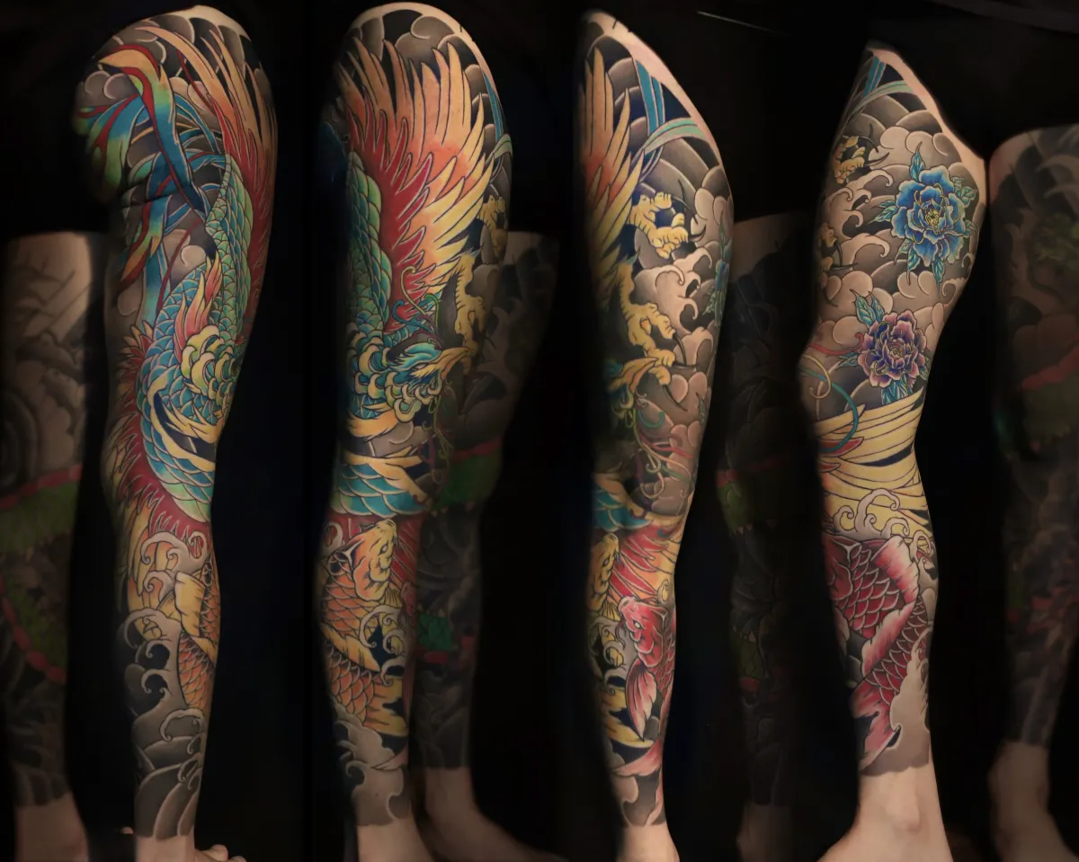 봉황 목단 긴다시 컬러