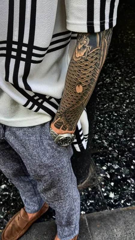 이레즈미 긴팔타투 잉어문신 타투발색 부천타투 인천타투 제로타투