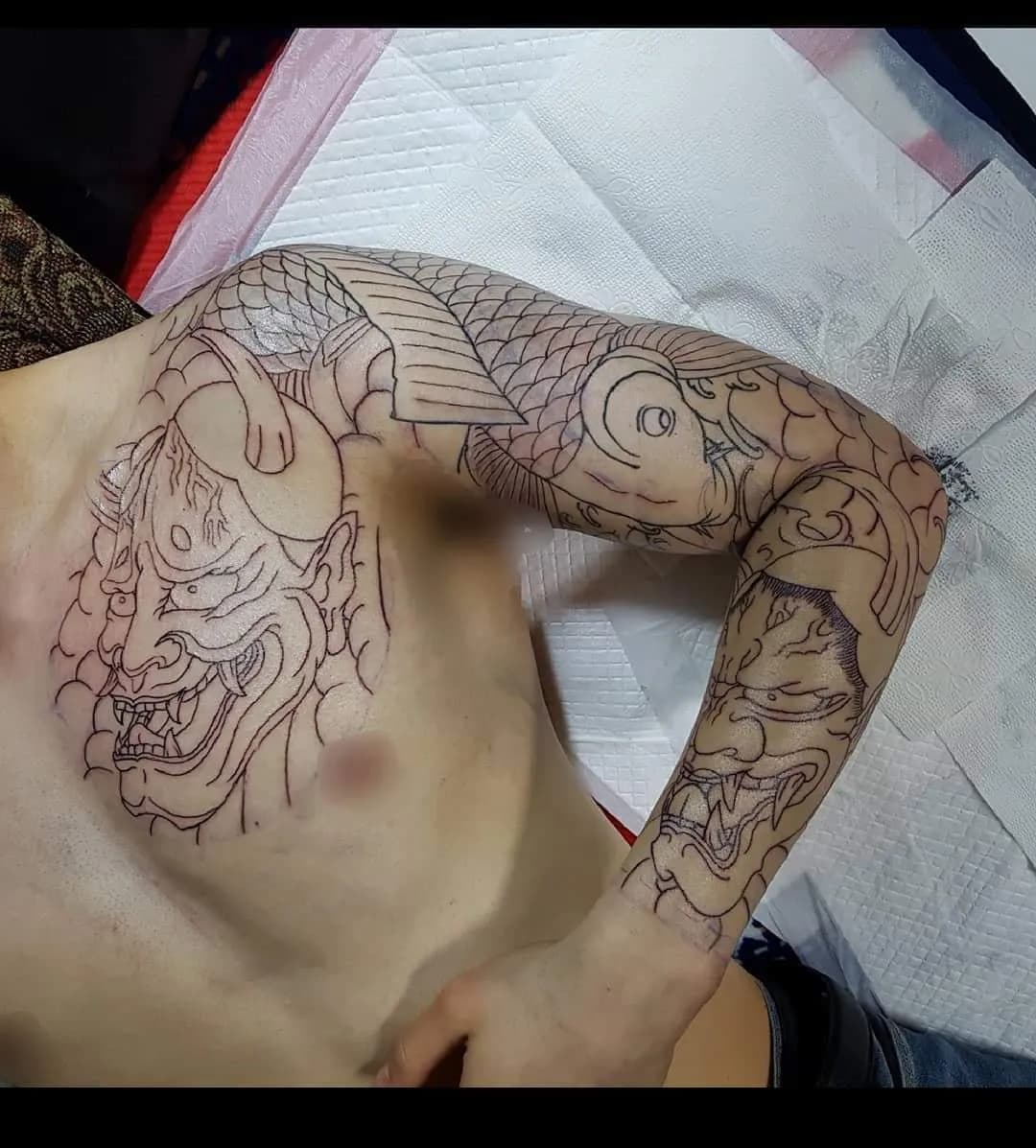 가슴긴팔 라인작업 - 1