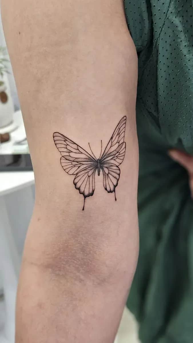 라인 나비 타투