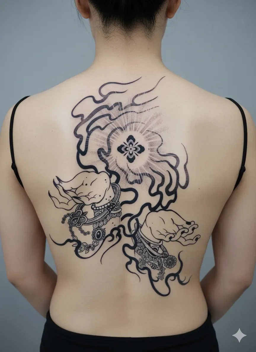 묘당타투 붓다 핸드 - 1