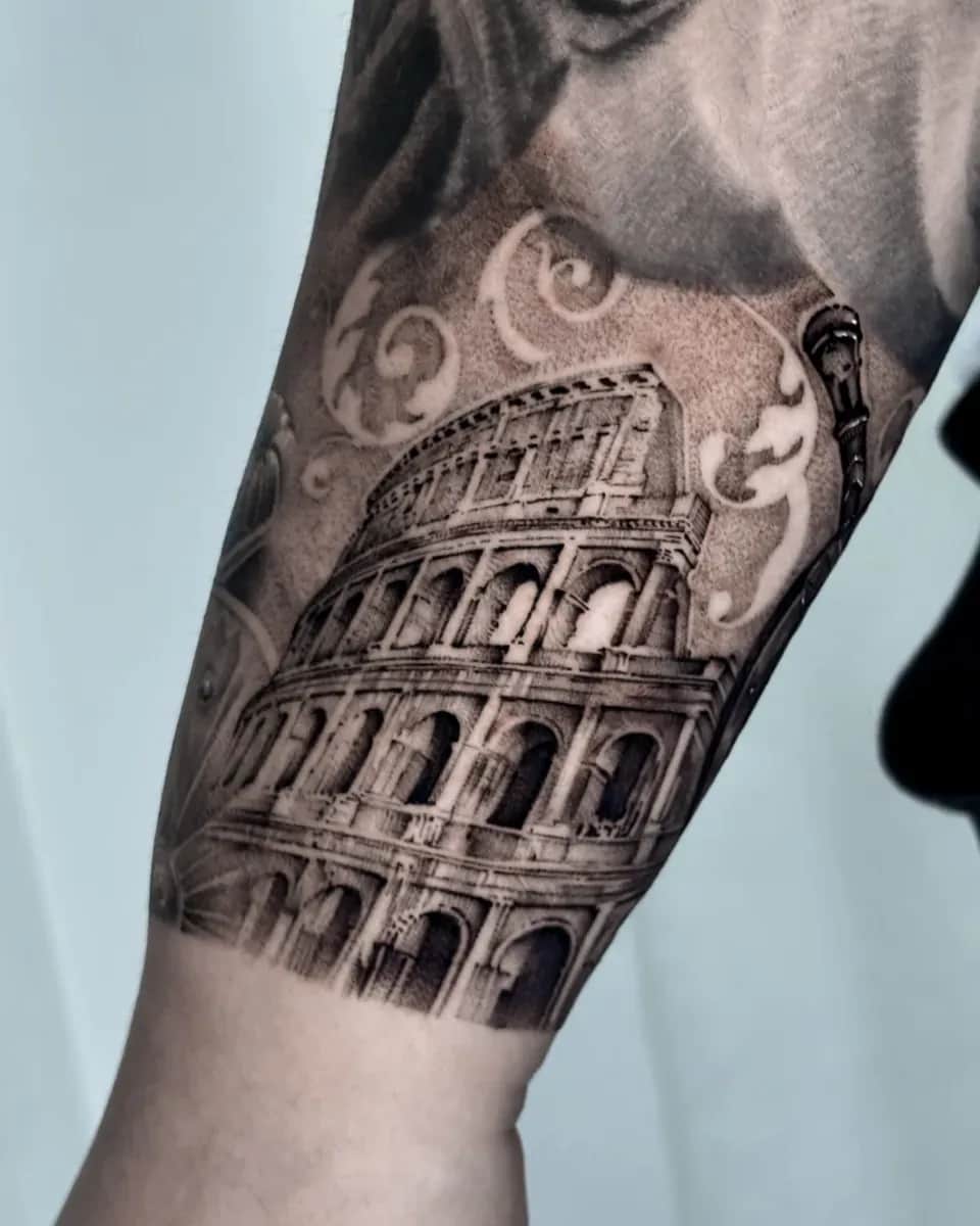 신화 신전 블랙워크 타투